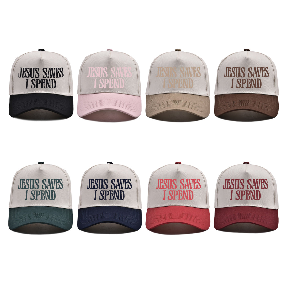 "Jesus Saves I Spend" Embroidered casual baseball cap